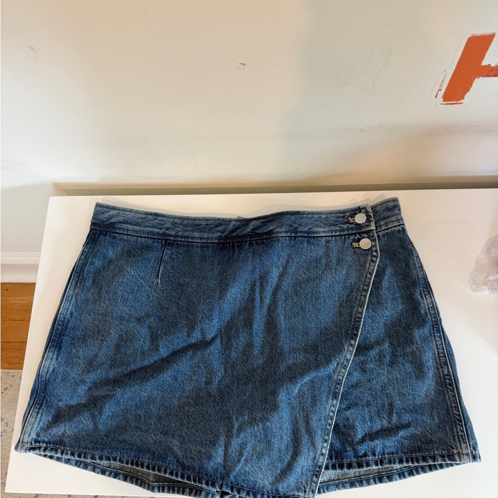 Madewell blue Denim Wrap Skort